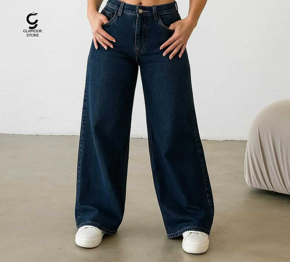 Wide-Leg Jeans (Navy)