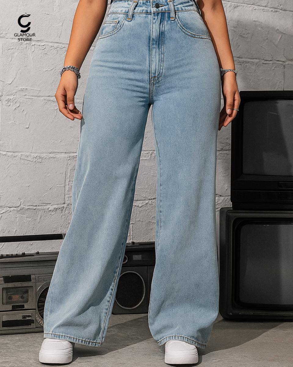 Wide-Leg Jeans (Blue)