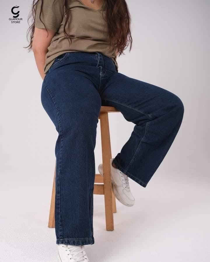 Wide-Leg Jeans (Navy)